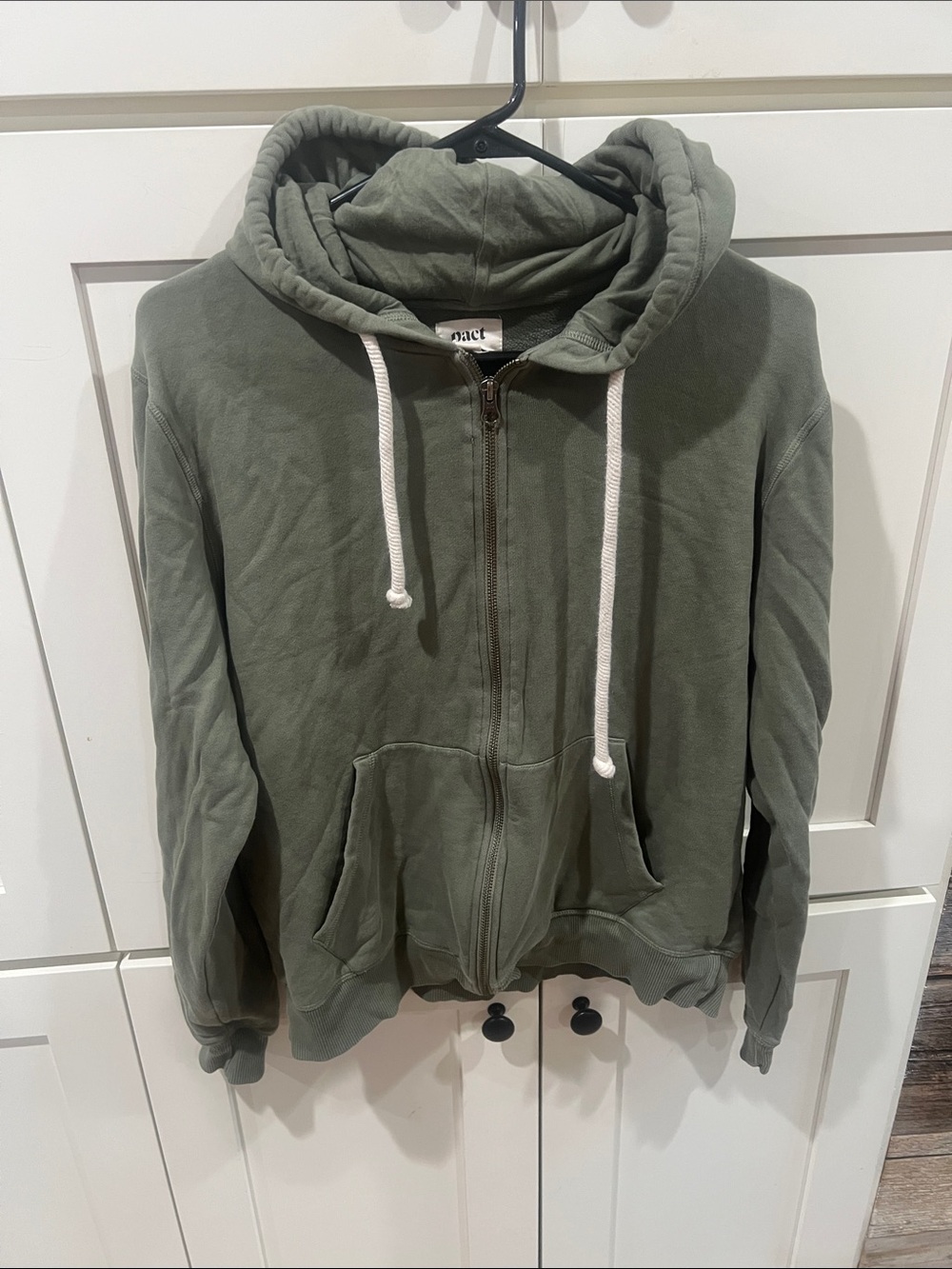Pact Organic Cotton Full-Zip Hoodie - Olive Green - Size S